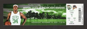 Stephen Curry Boston debut y 100º punto 2009 Celtics Warriors 11/18 boleto completo - Imagen 1 de 12