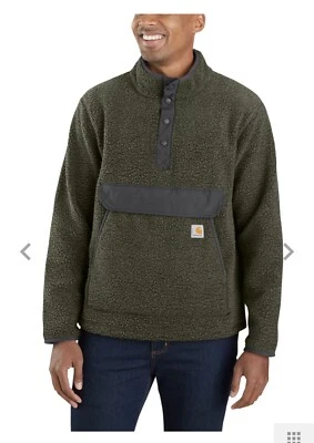 Pullover Carhartt Para Hombres Calce Relajado Polar Frontal a Presión TALLA Alto XXL Albahaca Brezo Foto 1 de 4