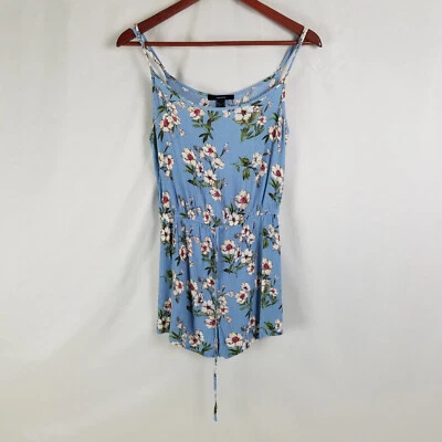 Forever 21 Mameluco Juniors Pequeño Azul Correa de Esfagueti Floral Sin Mangas Elástico Foto 1 de 4