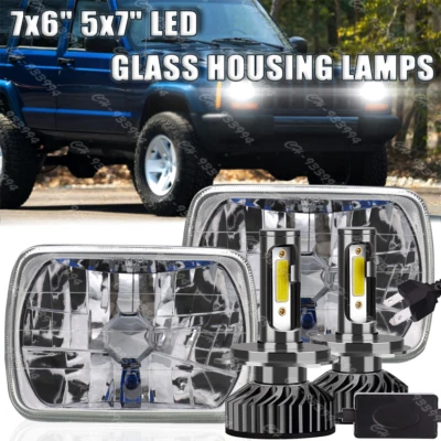 Faro LED DRL DOT 5x7" 7x6" pulgadas para Jeep Wrangler YJ Cherokee XJ 1986-1995 Foto 1 de 4