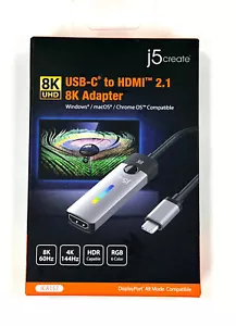 Adaptador j5create JCA157 USB-C a HDMI 2.1 8K UHD - gris espacial/negro - Imagen 1 de 1