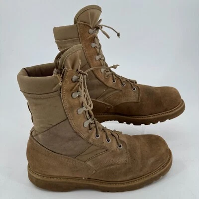 Botas tácticas de combate del ejército de cuero para hombres con cordones punta comp trabajo en el desierto TALLA 10.5 Foto 1 de 4