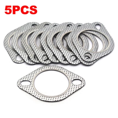 5X Brida de junta de escape de alta temperatura de 2 pernos para automóvil Junta de culata de 2,5 pulgadas Aluminio Foto 1 de 4