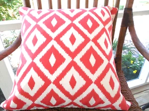 CORAL Outdoor TOSS Deck Porch pillow cover zipper closure 16 x 16 - Picture 1 of 3