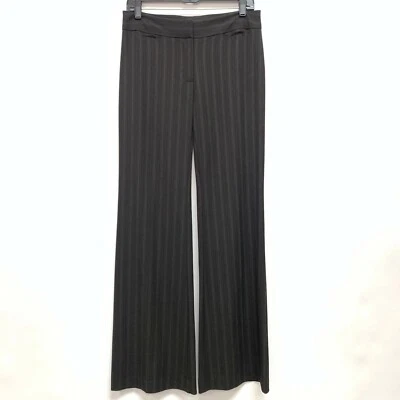 Pantalones Karen Kane Talla 4 Para Mujer Marrón con Gris Marrón Claro Pin Rayas Acampanados Nuevos con Etiquetas  Foto 1 de 4