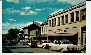 COCHES DE CARRETERA DE LOS AÑOS 50 J C PENNEY STORE PRINCIPAL CALLE SOMERSET PENN POSTAL DE COLECCIÓN - Imagen 1 de 2