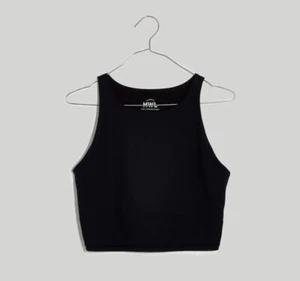 Madewell MWL Form Racerback Crop Top Workout Lounge Fitness Black Size XXS NWT - Picture 1 of 6