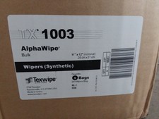 Clean Room Wipers. Alpha wipe, 11x12, polyester, 6 bags/case, 250/bag.