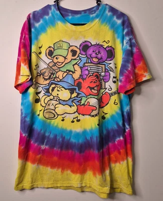 Vintage Grateful Dead Bear Big River Jamboree T-Shirt Tee Size Lrg Liquid Blue - image 1 of 4
