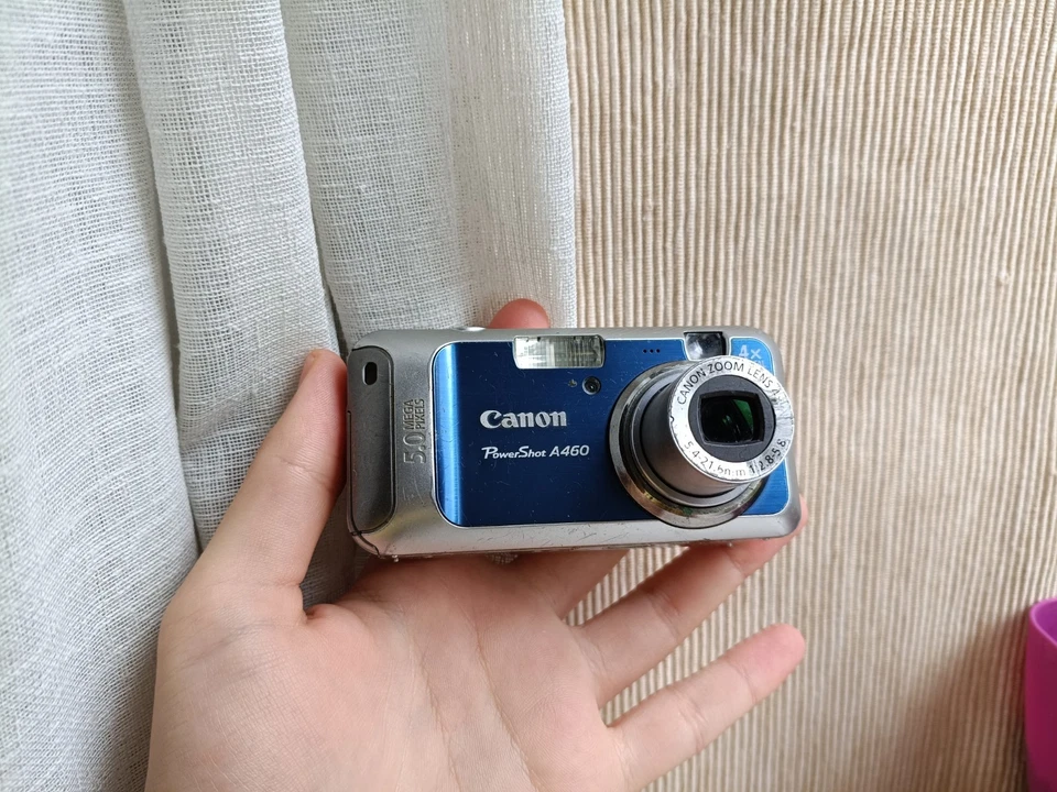 🔥RARE BLUE Canon PowerShot A460 5.0MP digital compact camera🔥WORKing FULL Set - Image 1 of 4