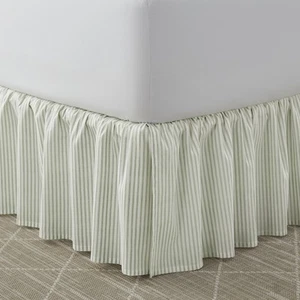 Laura Ashley Cotton Ruffled Bed Skirt (Classics-Sage) - Picture 1 of 31