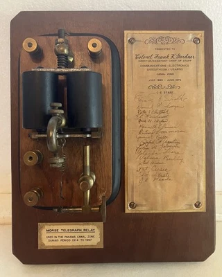 JH Bunnell - Telegraph Morse Code Key - Circa 1914 - Historical - Wall Display - Image 1 of 4