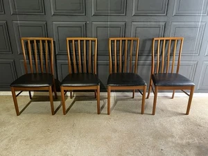 Set of 4 vintage Mid 20th Century Mcintosh Tom Robertson Teak Dining Chairs - Picture 1 of 13