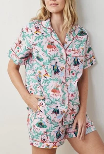 Conjunto de Pijama Estampado Fresco Cascanueces Sueños Corto Slv Top Pantalones Cortos Algodón Boho L Raro - Imagen 1 de 10