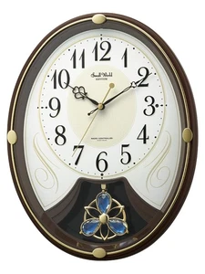 RHYTHM Wanduhr, Funkuhr, 6 Lieder, Melodie, 36,5x28,5x7,2cm, Bro - Bild 1 von 6