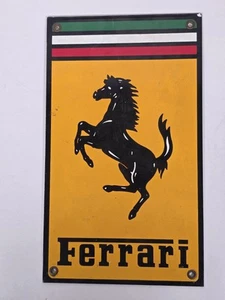 Vintage Ferrari Sign - Italian Race Car Porcelain Auto Gas Station Sign - Picture 1 of 10