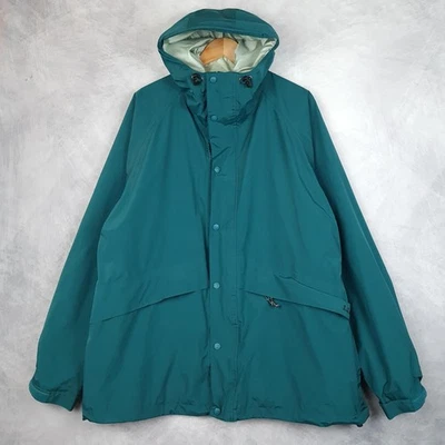 Chaqueta de Colección LL Bean Para Hombres Alta XL Verde Polizón Con Capucha Lluvia Extrema Parka DEFECTUOSA Foto 1 de 4