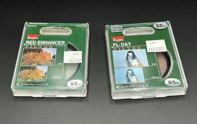 Lot of 2 KENKO 55mm Filters Double Face Coated Japan Red Enhancer / FL-Day - Image 1 of 4