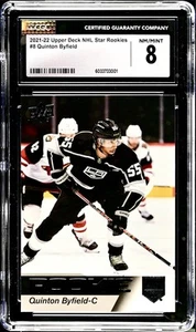 2021-22 Upper Deck NHL Star Rookies Quinton Byfield #8 LA Kings CGC 8 NM/MINT - Picture 1 of 2
