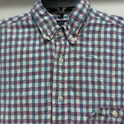 Gant Salty Dog Shirt Mens Large Blue Pink White Check Button Down Short Sleeve - Image 1 of 4