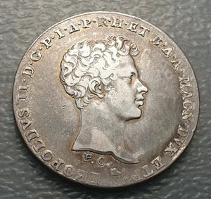 ITALIA TOSCANA LEOPOLDO II ASBURGO LORENA 1/2 FRANCESCONE 1829 MBC/MBC+ ESCASA - Picture 1 of 2