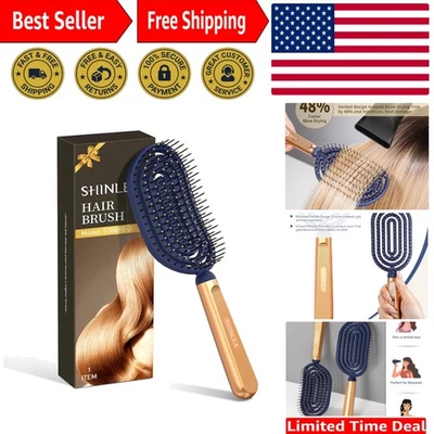 Cepillo desenredante de secado rápido de lujo con mango dorado para un peinado sin esfuerzo Foto 1 de 4