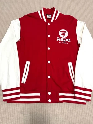 AAPE XL Red & White Stadium Jumper Sweatshirt Bape Star Used - Image 1 of 4