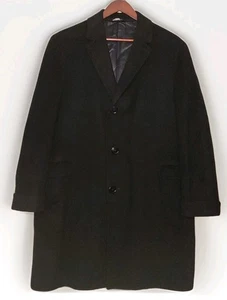 Vintage Men’s Black 100% Mongolian Cashmere Overcoat Made In Austria - Picture 1 of 7