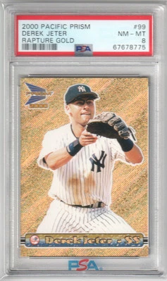 DEREK JETER 2000 Pacific Prism #99 Rapture Gold PSA 8 NM-MT - YANKEES Pop 1 - Image 1 of 2