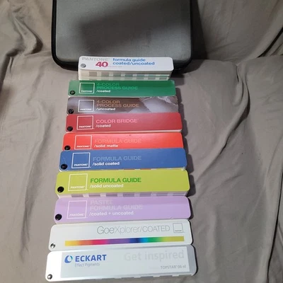 Pantone Printing Color Guide & Formula Books – Set of 10 Booklets In Carry Case  - Image 1 of 4