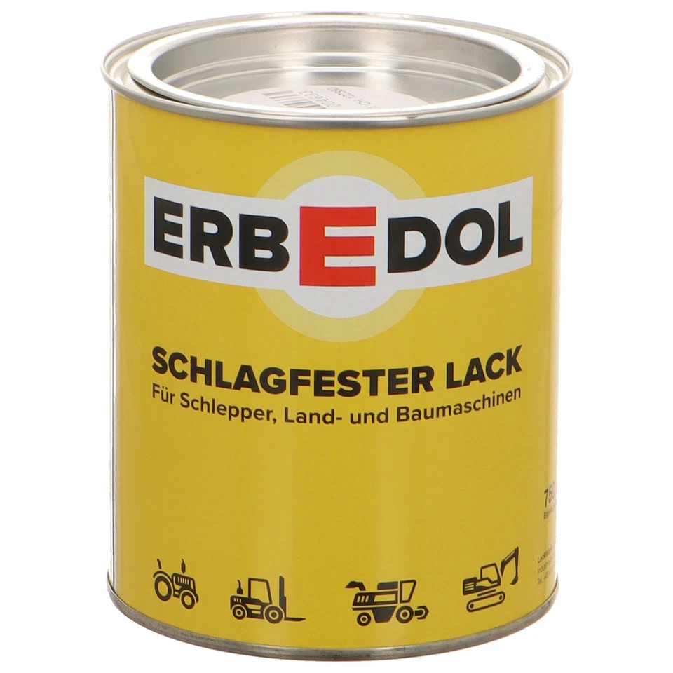 Erbedol Schlagfester Lack | Kunstharzlack RAL 7030 | STEINGRAU | 0,75l Dose