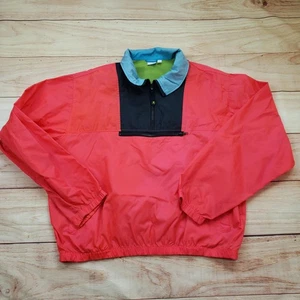 Vintage Ocean Pacific OP Jacket Mens XL Red Nylon Quarter Zip Windbreaker 90s - Picture 1 of 13