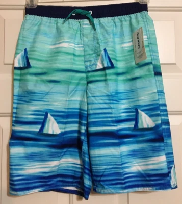 NUEVO CON ETIQUETAS Antiguo Azul Marino Talla XL (14-16) Azul y Blanco Traje de Baño Pantalones Cortos UPF50 Rayas Niños Foto 1 de 4