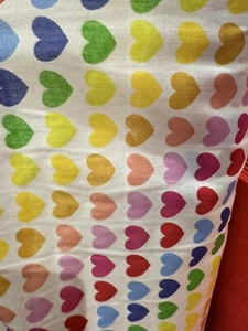 POLYCOTTON FABRIC - Heart 44"/112cm by the Metre - Craft, Dressmaking - Picture 1 of 1