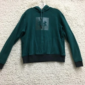 Under Armour Hoodie Large Adult Green Threadborne Pullover Sweatshirt Womens L - Picture 1 of 9