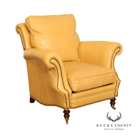 Wesley Hall English Regency Style Leather Lounge Chairs Cover