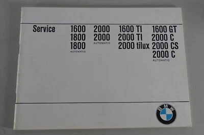 Folleto de servicio BMW 1600, 1800, 2000 - TI / GT / C / CS / Tilux en blanco Foto 1 de 4