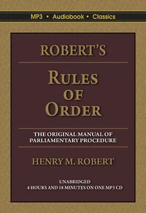 Robert's Rules of Order - Unabridged MP3 CD Audiobook in DVD  case - Picture 1 of 5