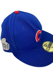 Chicago Cubs New Era 59FIFTY 2016 World Series Cap Size 7 Blue Fitted Hat 8167 - Picture 1 of 13