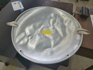Vintage 25" Round Aluminum Saucer Snow Sled / Disc with Original Handles/Sticker - Picture 1 of 6