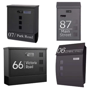 Personalised Modern Lockable Mailbox Post Box with Combination Lock UK - Picture 1 of 28