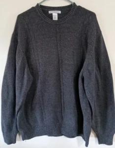 Geoffery Beene Dark Gray Solid Pullover Paneled  Knit Sweater XXLarge - Picture 1 of 3