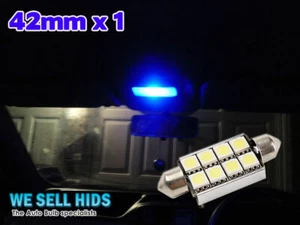 1x Blue Interior Courtesy Light LED [F6,264,42mm Festoon] Upgrade Bulb Audi - Picture 1 of 2