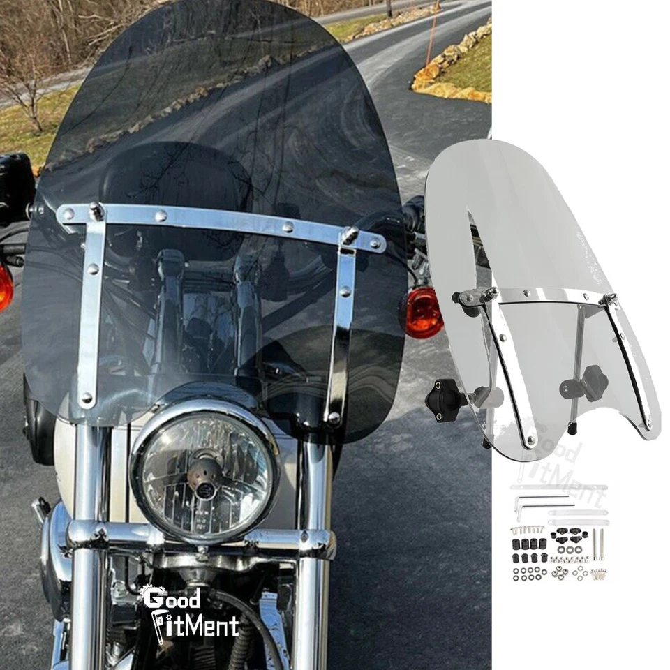 For Honda Super Hawk 305 1961-68 Large Motorcycle Smoke Windshield 7/8" 1" 1.25" - Image 1 of 4