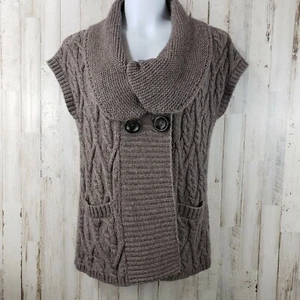 Classiques Entier Womens Cardigan S Brown Big Buttons Oversize Peter Pan Collar - Picture 1 of 7