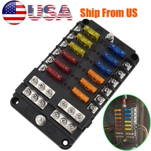 12-Wege Klinge Sicherungskasten Block Halter LED Anzeige 12 V 32 V Auto Marine Wasserdicht - Bild 1 von 14