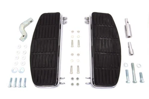 HARLEY Driver 'D' Shape Footboard Set Chrome fits 1940-1984 FL, 1940-1946 U, 1 - Picture 1 of 4