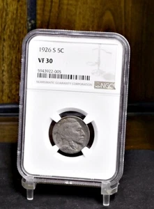 1926-S Buffalo Nickel - NGC VF30 (#47586) - Picture 1 of 12