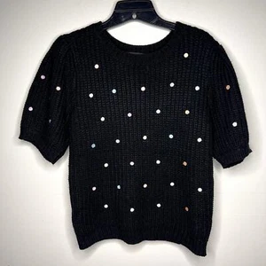 Suéter de manga corta tejido a lunares English Factory talla Med. Twee Preppy - Imagen 1 de 8