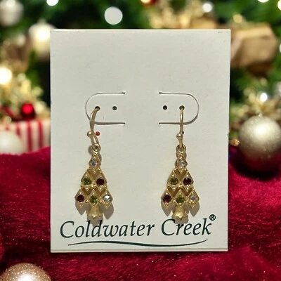 Coldwater Creek Multi Stone Christmas Tree Earrings New Foto 1 de 3